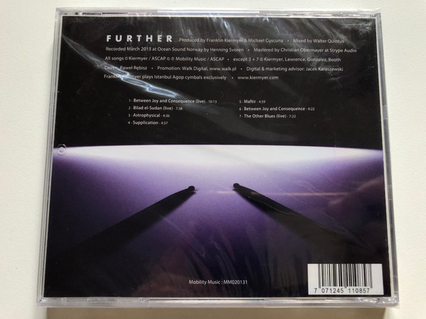Franklin Kiermyer - Further / Azar Lawrence, Benito Gonzalez, Juini Booth / Mobility Music Audio CD 2013 / MM020131 