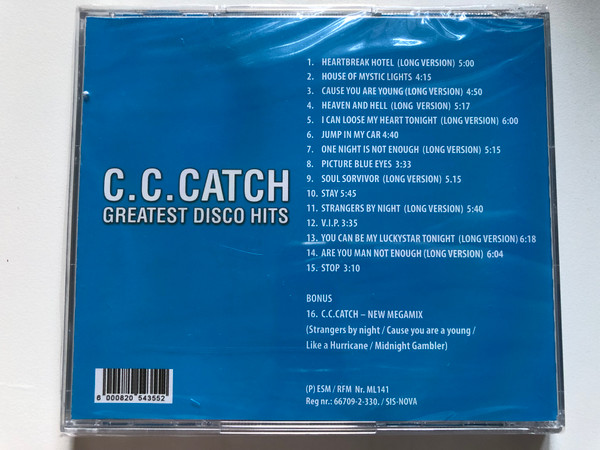 C.C.Catch – Greatest Disco Hits / 15 Hits incl. Long Versions + Megamix / V. I. P., Soul Survivor, Heaven And Hell, Heartbreak Hotel, You Can Be My Luckystar Tonight.... / Audio CD / ML141