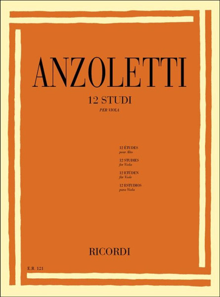 Anzoletti, Marco: 12 Studi per viola / Ricordi / 1984