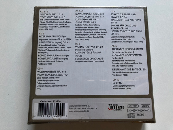 Sergej Prokofiew – Charmanter Exzentriker = Charming Eccentric / Documents 10x Audio CD Mono / 233200