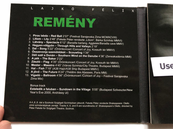 Lajkó Félix – Remény / Tilos Az Á Produkció Audio CD 2007 / CDA 004