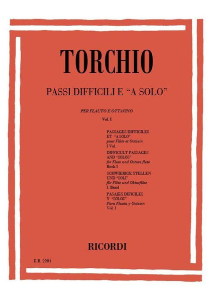 Torchio, Baldassare, Torchio, Baldassarre: PASSI DIFFICILI E 'A SOLO' / PER FLAUTO E OTTAVINO / Ricordi / 1984 