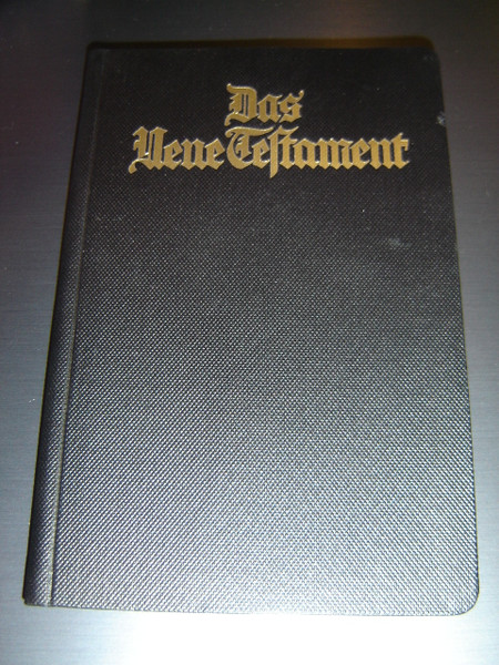 Historical German New Testament with Colored Maps  / BLACK Textured Cover / Printed and Published in 1932