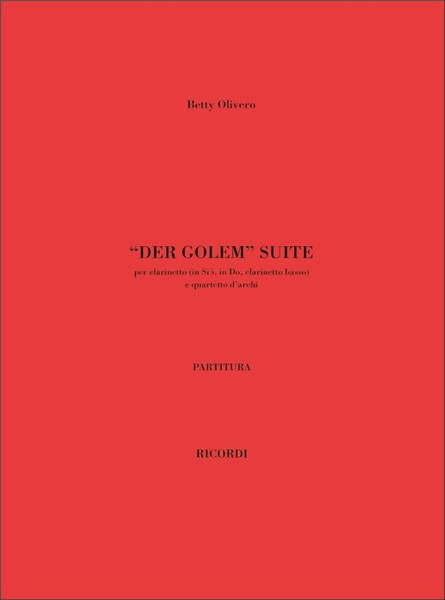 Olivero, Betty: Der Golem 'Suite' / Partitura / Ricordi / 2003