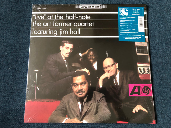 "Live" At The Half-Note - The Art Farmer Quartet Featuring Jim Hall / Made from the original, analogue mastertapes. Only the best of mastering studios worldwide. 180 virgin vinyl pressings from Pallas, Germany / Atlantic LP Stereo / 1421