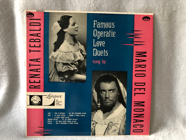 Renata Tebaldi, Mario Del Monaco – Famous Operatic Love Duets  Famous Operatic Duets  1957 LP VINYL 5175