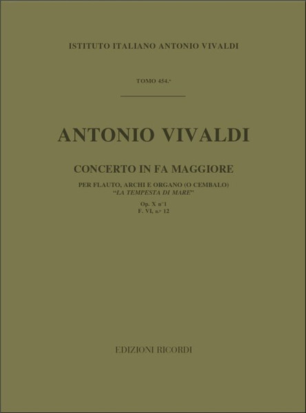 Vivaldi, Antonio: Concerto per Flauto 'Il Gran Mogol', RV 431a / a cura di Federico Maria Sardelli / parts / Ricordi / 2017