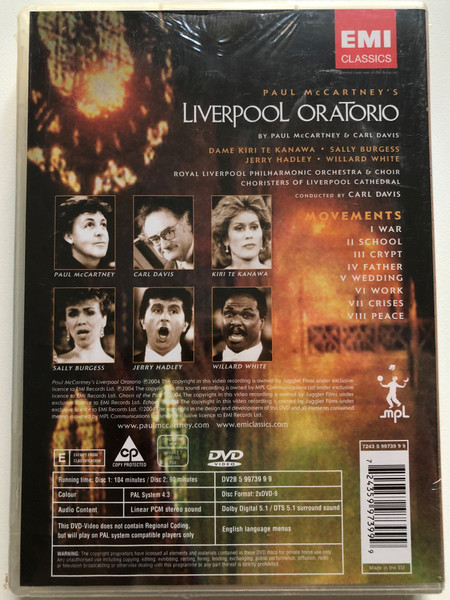 Paul McCartney – Paul McCartney's Liverpool Oratorio  EMI Classics DVD Video 2004 (724359973999