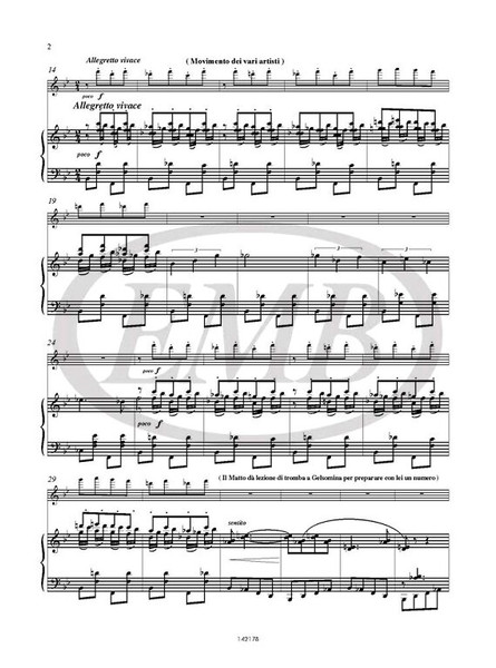Coppola - Rota, Nino: La strada / VII: Movimento dei vari artisti (Rielaborazione per fIauto e pianoforte di C. Tabarelli) / parts / Ricordi / 2020