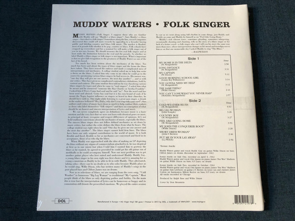 Muddy Waters – Folk Singer / Deluxe Gatefold Edition, 180 gram, HQ Virgin Vinyl / DOL LP 2013 / DOL978HG 
