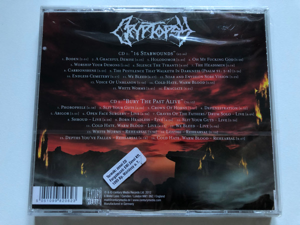 Cryptopsy – The Best Of Us Bleed / Canada's masters of brutality Cryptopsy return with a devastating 2CD ''best of'' collection! / Includes 3 exclusive new studio songs, several rare live/bonus tracks / Century Media 2x Audio CD 2012 / 5051099820623