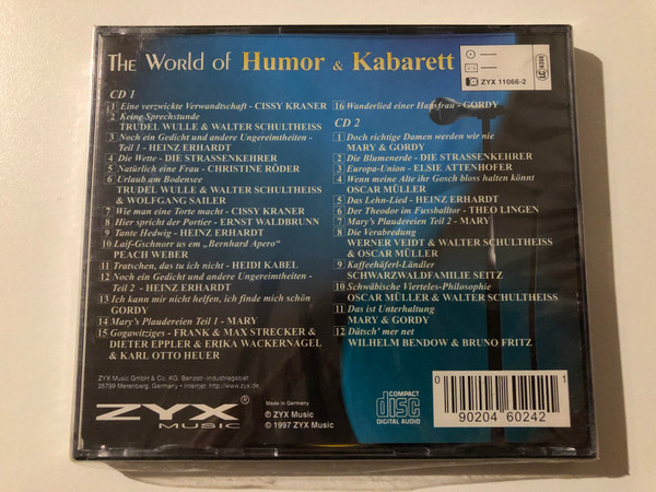 The World Of Humor & Kabarett / Peach Weber; Mary & Gordy; Cissy Kraner; Christine Röder; Theo Lingen; Wilhelm Bendow; Heidi Kabel; Heinz Erhardt / ZYX Music 2x Audio CD 1997 / ZYX 11066-2
