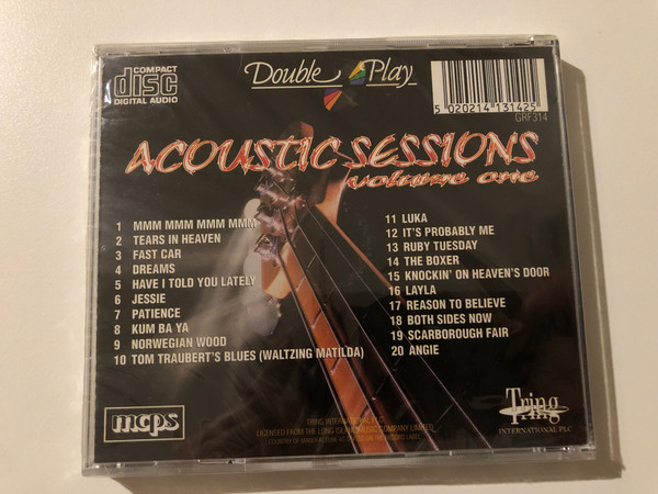Acoustic Sessions - Volume one - By Sounds Accoustic / Including: Layla, Fast Car, MMM MMM MMM MMM, Knockin' On Heaven's Door, and many more / Double Play Audio CD / GRF314