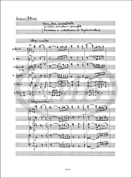 Bottesini, Giovanni: Gran Duo Concertante / Per Violino, Contrabbasso, Pianoforte - Partitura / Ricordi Americana / 2008