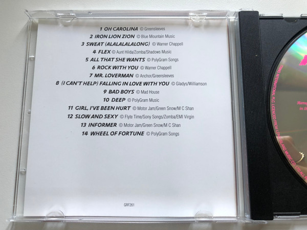 Ragga - Raggajam / 14 Great Trax Including: Oh Carolina, Iron Lion Zion, Deep, Sweat, Bad Boys, Mr. Loverman, (I Can't Help) Falling In Love With You / Tring International PLC Audio CD / GRF261