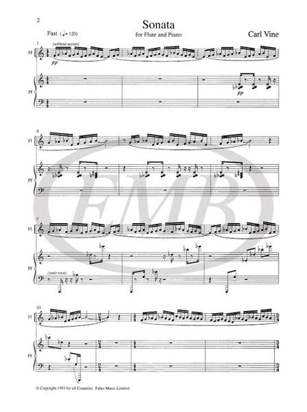 Vine, Carl: Sonata (flute and piano) / Faber Music