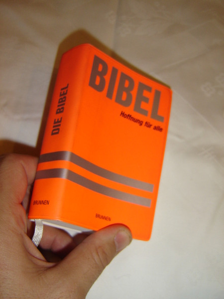 Die Bibel - German Bible Orange Vinyl Bound, Pocket Size Brunnen / Printed in Germany / Flex Edition Senfkorn 2003