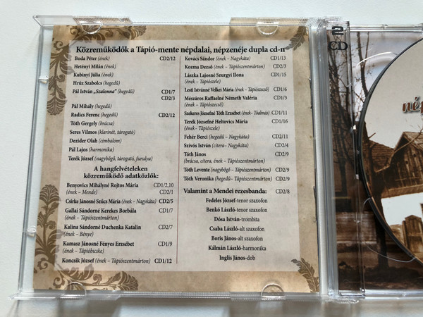  A Tápió Mente Népdalai, Népzenéje / Szivárvány Alapítvány 2x Audio CD 2012 / TJCD-007 (5999883974063)