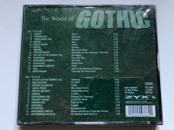 The World Of Gothic / Incl. Forthcoming Fire, Hypnopedia, Carlos Peron, Euphorbia, Noise Factory, and more / ZYX Music 2x Audio CD 2000 / ZYX 11200-2