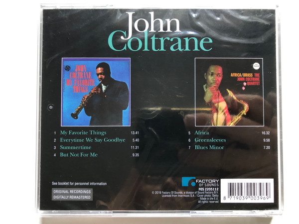 John Coltrane – Two Original Albums: My Favorite Things, Africa/Brass / Factory Of Sounds Audio CD 2018 / FOS 2205112
