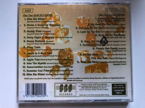 Johnny Rivers – Slim Slo Slider; Home Grown / BGO Records 2x Audio CD 1999 / BGOCD453
