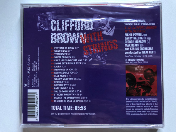 Clifford Brown With Strings / Essential Jazz Classics Audio CD 2008 / EJC55421