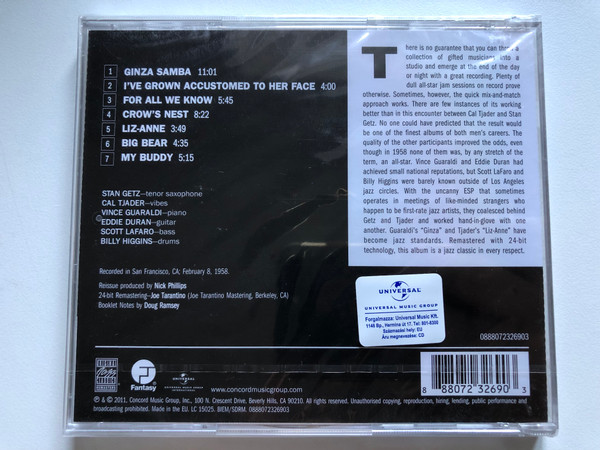 Cal Tjader, Stan Getz – Sextet / Original Jazz Classics Remasters / Original Jazz Classics Audio CD 2011 / 0888072326903