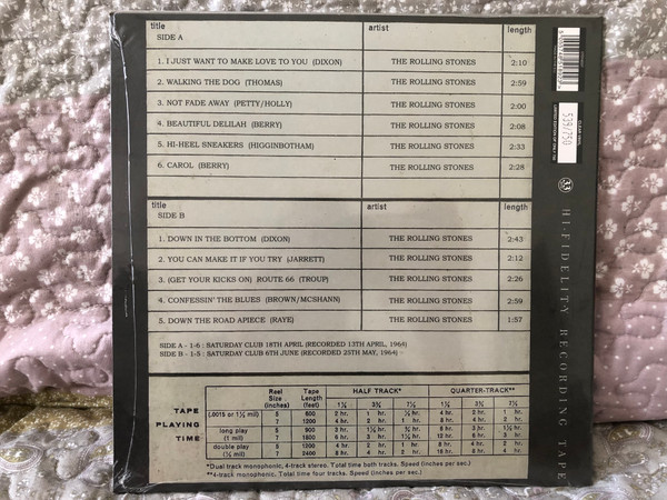 The Rolling Stones – "The Sessions" Volume Three Of Six / Special Numbered Limited Edition Of 750 On Clear Vinyl / Reel-To-Reel Music Company LP 2018 / STONES07