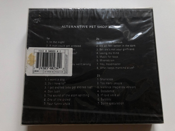 Pet Shop Boys – Alternative / Ten years of tracks released on album for the first time / Double Cassette / Parlophone 2x Audio Cassette, Box Set / TCPCSD 166 (724383402342)