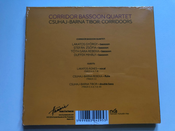  Corridor Bassoon Quartet - Chusaj-Barna Tibor: Corridoors / Hunnia Records & Film Production Audio CD 2014 / HRCD 1404 (5999883042953)