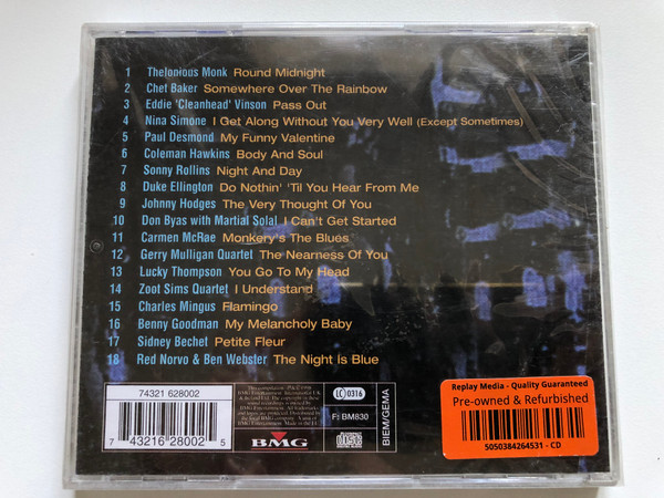 The Night Is Blue - Mellow jazz classics for the early hours / Featuring: Chet Baker, Nina Simone, Duke Ellington / Camden Audio CD 1998 / 74321 628002 