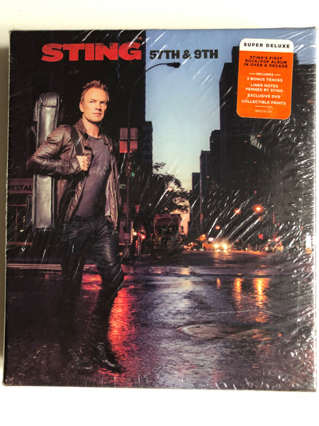 Sting – 57th & 9th / Super Deluxe / String's First Rock/Pop Album In Over A Decade / Includes 3 Bonus Tracks, Liner Notes Penned By Sting, Exclusive DVD, Collectible Prints / A&M Records Audio CD + DVD 2016 Box Set / B0025781-00