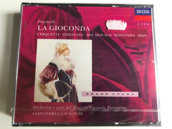 Ponchielli - La Gioconda - Cerquetti, Simionato, Del Monaco, Bastianini, Siepi, Orchestra E Coro Del Maggio Musicale Fiorentino, Gianandrea Gavazzeni / Grand Opera / London Records 2x Audio CD 1993 / 433 770-2
