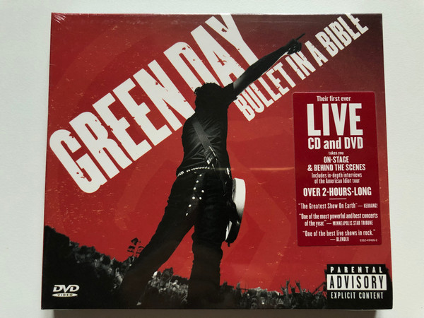 Green Day – Bullet In A Bible / Their first ever Live CD and DVD takes you on-stage & behind the scenes, includes in-depth interviews of the American Idiot tour / Reprise Records Audio CD + DVD Video 2005 / 9362-49466-2