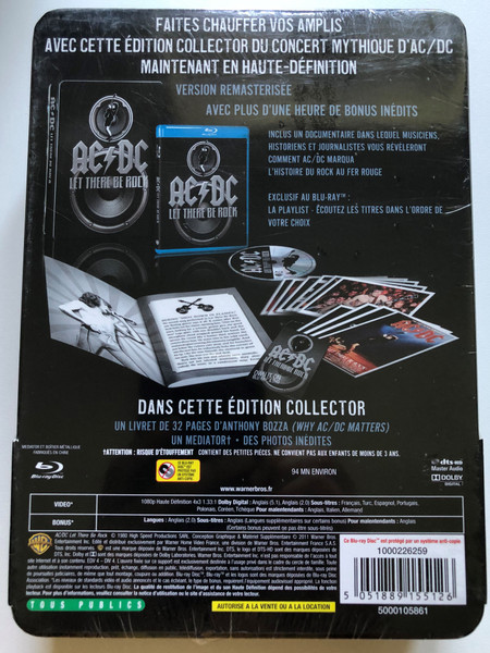 AC/DC – Let There Be Rock / Pour La Premiere Fois En Blu-Ray, Edition Limitee / Revivez Le Concert Legendaire Au Son Remasterise, Et En Haute Definition / Warner Home Video Blu-ray Disc + DVD, Box Set 2011 / 5000105861