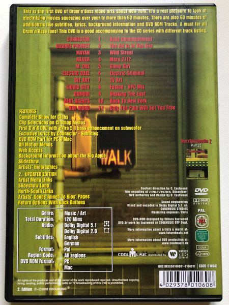Drum'n'Bass Connection - 1 - New York (The Fine Collection Of D'n'B, TripHop, Neo Funk & Big Beat Styles) / Compiled By Connector (London, New York) / Coolvision DVD Video 2002 / COOL 01060