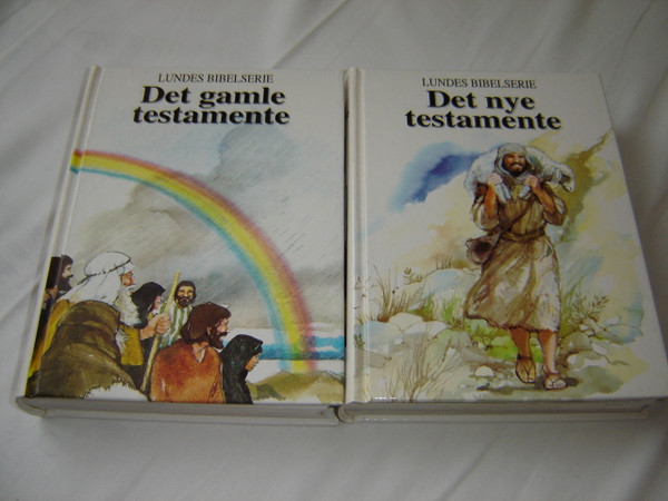 Norwegian Language Children's The Lion Story Bible in 2 Volumes / Lundes Bibelserie I-II Det Gamle Testamente and Det Nye Testamente