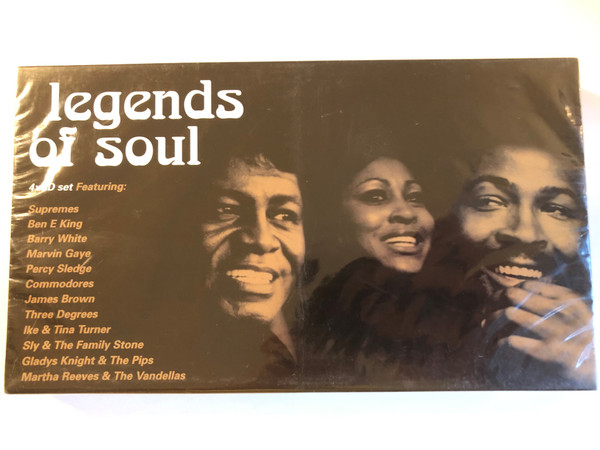 Legends Of Soul / 4x CD set Featuring: Supremes, Ben E King, Barry White, Marvin Gaye, Percy Sledge, Commodores, James Brown, Three Degrees, Ike & Tina Turner, Sly & The Family Stone / Newsound 2000 4x Audio CD 2003, Box Set / nstbx414v