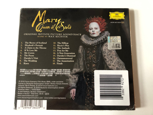 Mary Queen Of Scots - Score By Max Richter (Original Motion Picture Soundtrack) / Deutsche Grammophon Audio CD 2018 / 483 6039
