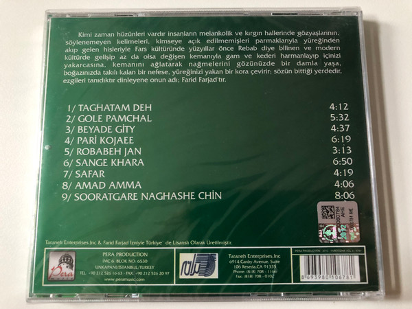 Farid Farjad - Vol. 4 - Anroozha/O Gunler / Pera Production Audio CD 2010 / 6781