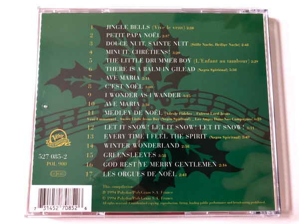 Rhoda Scott – Les Orgues De Noël / Ave Maria; Jingle Bells; Petit Papa Noel; Let It Snow!; Minuit, Chretiens! / Verve Records Audio CD 1994 / 527 035-2