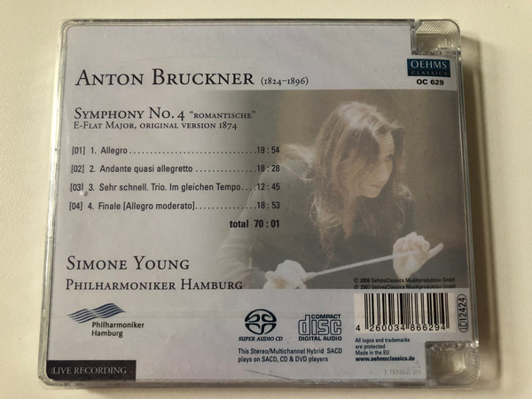 Bruckner - Sinfonie Nr. 4 Urfassung 1874 - Simone Young, Philharmoniker Hamburg / Oehms Classics Hybrid Disc 2008 / OC 629 