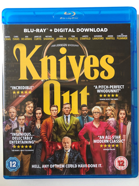 Knives Out / Daniel Craig, Chris Evans, Ana De Armas, Jamie Lee Curtis, Michael Shannon, Don Johnson, Toni Collette, Lekeith Stanfield, Katherine Langford, Jaeden Martell and Christopher Plummer / Lions Gate Blu-Ray Disc 2019 / LIB95829DC