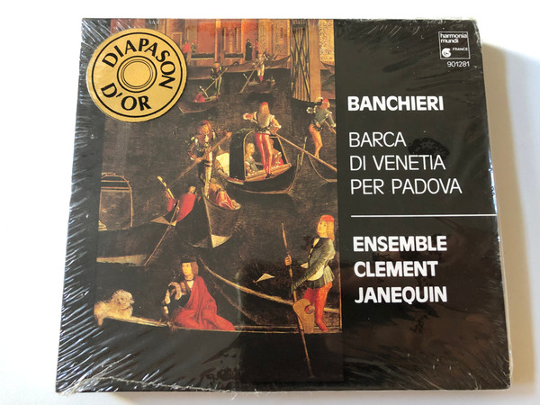 Banchieri - Barca Di Venetia Per Padova - Ensemble Clément Janequin / Harmonia Mundi France Audio CD 1990 / HMC 901281