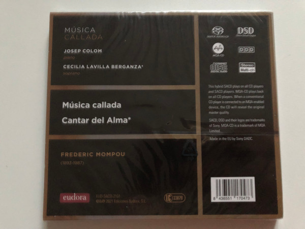 Música Callada - Frederic Mompou, Josep Colom / Eudora Records Hybrid CD 2021 Stereo / EUD-SACD-2101