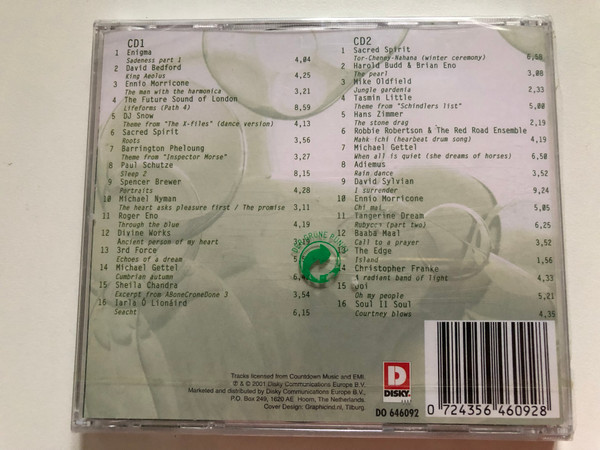 Chillout Moods - Rain Dance / Enigma; Christopher Franke; Sacred Spirit; Ennio Morricone; Michael Nyman / Disky 2x Audio CD 2001 / DO 646092