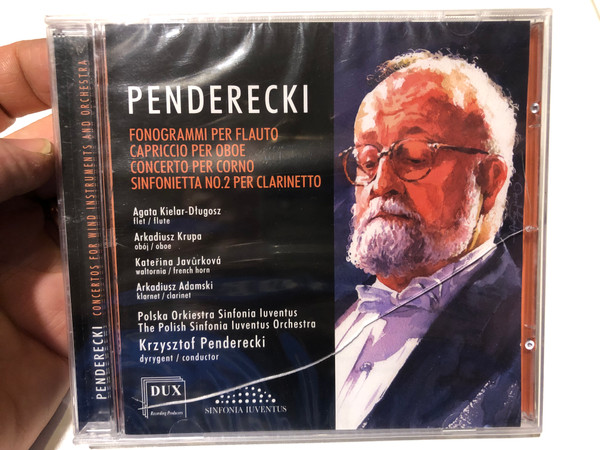 Penderecki - Concertos For Wind Instruments And Orchestra / Agata Kielar-Długosz (flute), Arkadiusz Krupa (oboe), Kateřina Javůrková (french horn), Arkadiusz Adamski (clarinet) / DUX Recording Producers Audio CD 2015 / DUX 1274