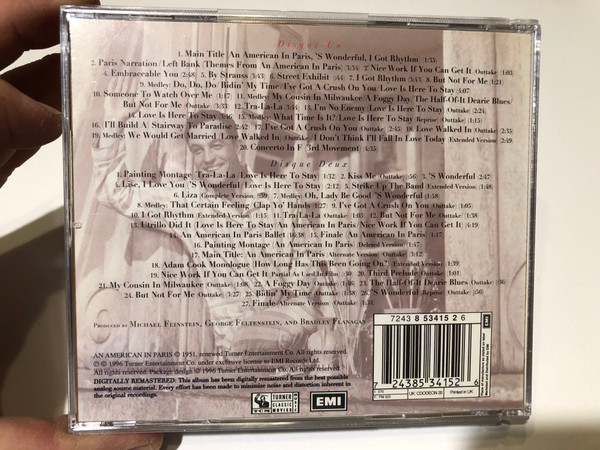 An American In Paris (Original Motion Picture Soundtrack) - To The Music of George Gershwin, Starring: Gene Kelly and introducing Leslie Caron with Oscar Levant, Georges Guetary, Nina Foch / EMI 2x Audio CD 1996 / 724385341526