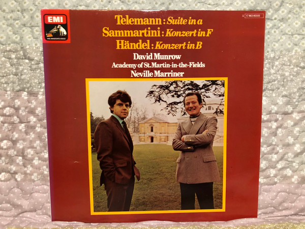 Telemann: Suite In A, Sammartini: Konzert In F, Händel: Konzert In B - David Munrow, Academy Of St. Martin-in-the-Fields, Neville Marriner / His Master's Voice LP Stereo 1976 / 5C 063-02441