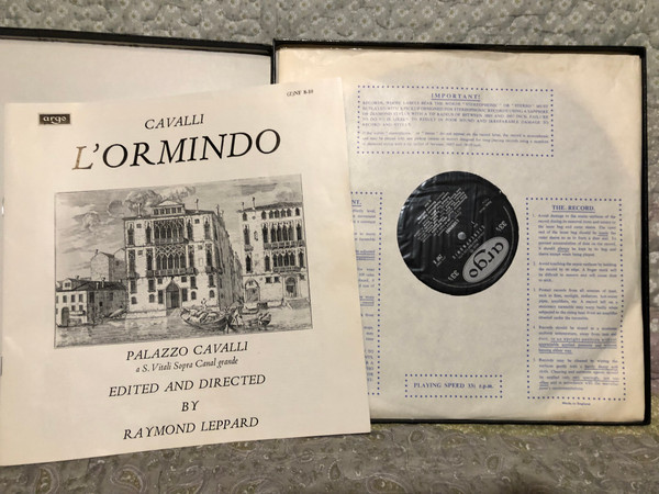 L'Ormindo: Cavalli - Glyndebourne cast, London Philharmonic Orchestra, director: Raymond Leppard / Argo 3x LP Stereo, Box Set 1969 / ZNF 8-10